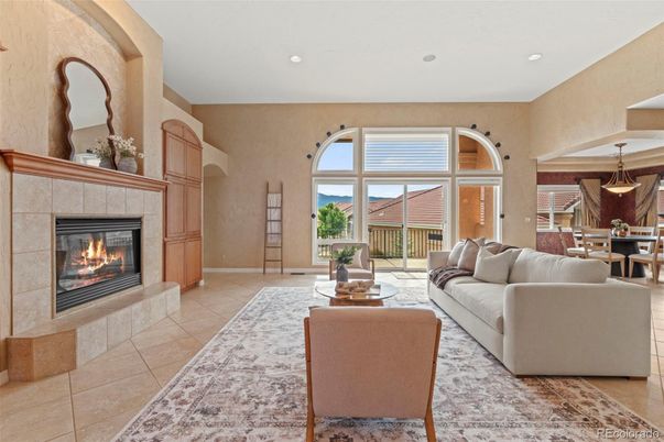 Dining room, Fireplace, Interior, Living room, Pendant Lights, Recessed Lighting