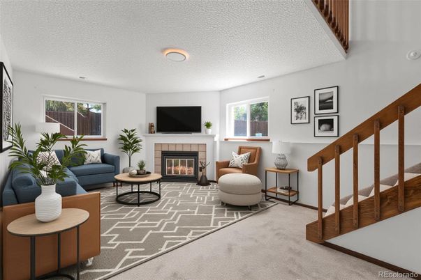 Fireplace, Interior, Living room, Recessed Lighting