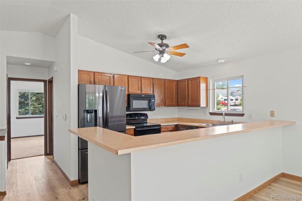 Interior, Kitchen, Recessed Lighting, Wood Texture Flooring