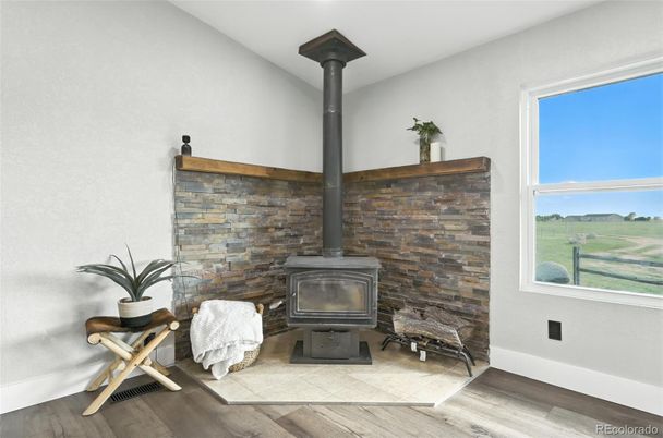 Fireplace, Interior, Stone Walls, Wood Texture Flooring