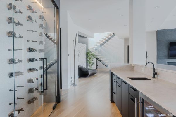 Interior, Kitchen, Wine Storage, Wood Texture Flooring