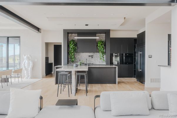 Dining room, Interior, Kitchen, Recessed Lighting, Stainless Steel Appliances, Wood Texture Flooring