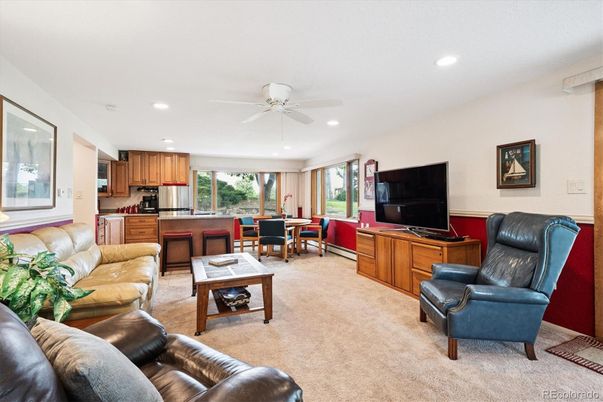 Dining room, Interior, Kitchen, Living room, Recessed Lighting, Stainless Steel Appliances