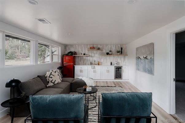 Interior, Kitchen, Living room, Recessed Lighting, Wood Texture Flooring