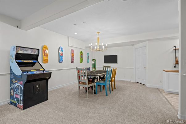 Chandelier, Dining room, Game Room, Interior, Recessed Lighting