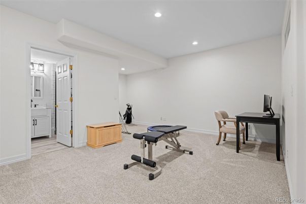 Fitness Equipment, Home Office, Interior, Recessed Lighting