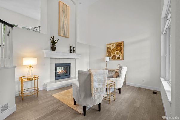 Dining room, Fireplace, Interior, Wood Texture Flooring