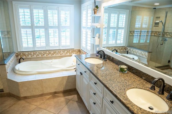 Bathroom, Dual Sink Vanities, Glass Shower, Interior
