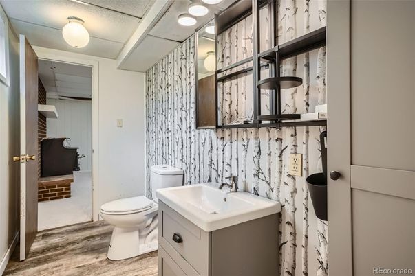 Bathroom, Interior, Wood Texture Flooring