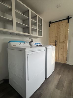 Interior, Washer, Wood Texture Flooring