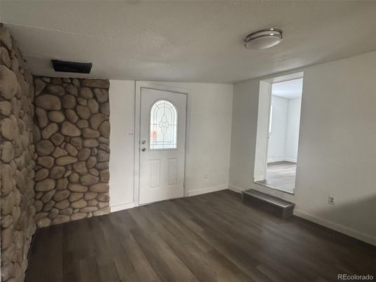 Empty room, Interior, Stone Walls, Wood Texture Flooring