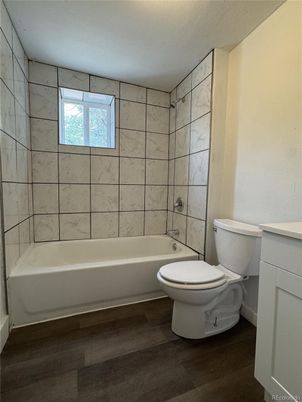 Bathroom, Interior, Marble Walls, Wood Texture Flooring