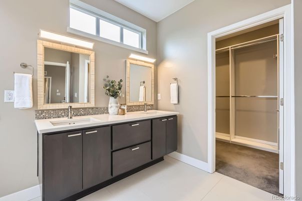 Bathroom, Dual Sink Vanities, Glass Shower, Interior