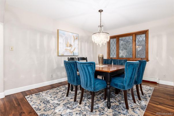 Chandelier, Dining room, Interior, Wood Texture Flooring