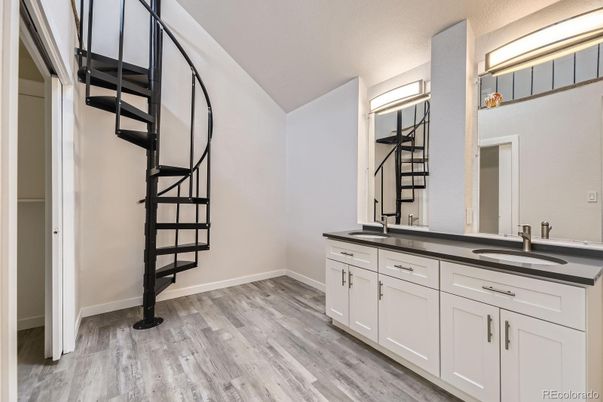Bathroom, Dual Sink Vanities, Interior, Wood Texture Flooring