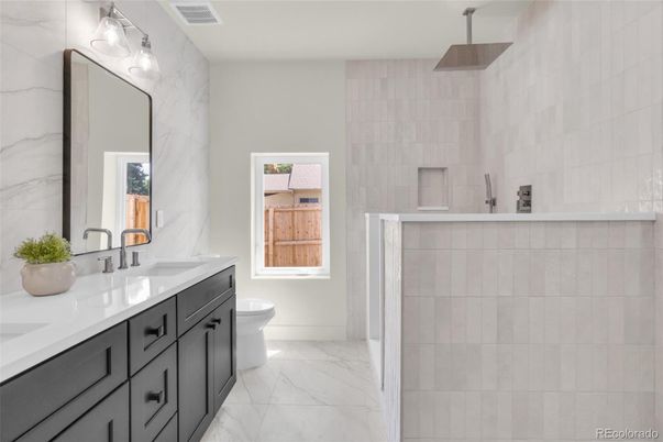 Bathroom, Dual Sink Vanities, Interior, Marble, Marble Walls