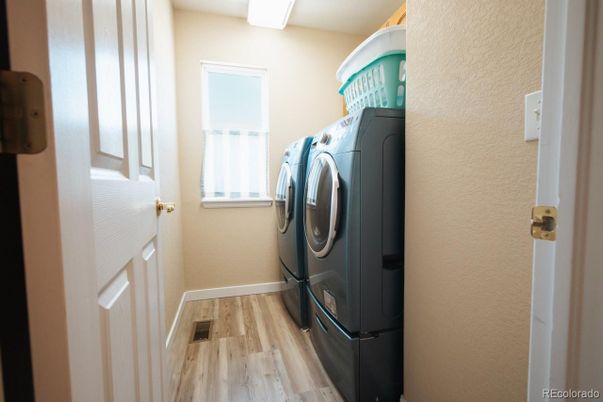 Interior, Washer, Wood Texture Flooring