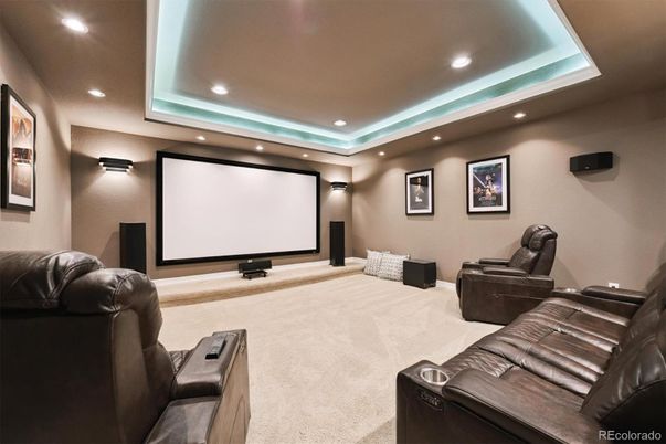 Interior, Projection Screen, Recessed Lighting, Theatre Room