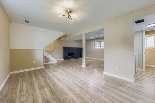 Empty room, Fireplace, Interior, Wood Texture Flooring