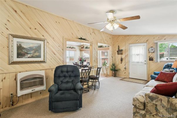 Dining room, Fireplace, Interior, Living room, Wooden Walls