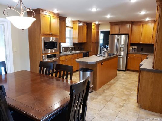 Dining room, Interior, Kitchen, Recessed Lighting, Stainless Steel Appliances