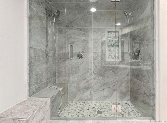 Bathroom, Glass Shower, Interior, Marble Walls
