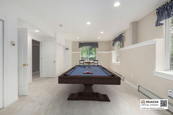 Billiard Table, Game Room, Interior, Recessed Lighting