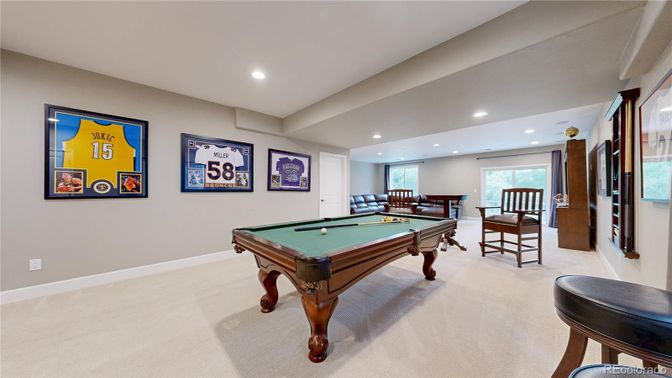 Billiard Table, Game Room, Interior, Recessed Lighting