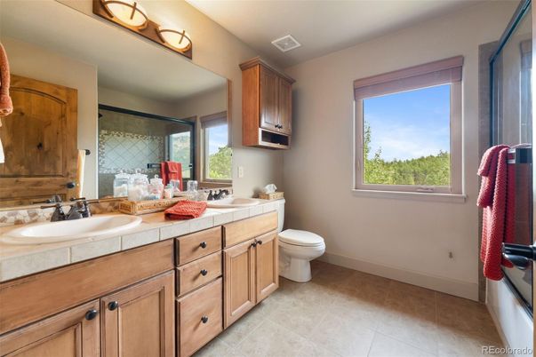 Bathroom, Dual Sink Vanities, Interior, Tile Countertops