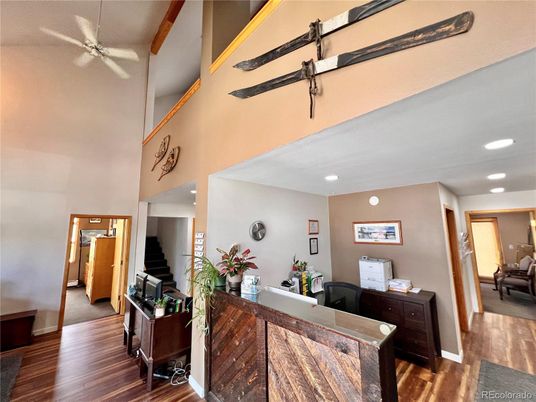 Home Office, Interior, Recessed Lighting, Wood Texture Flooring