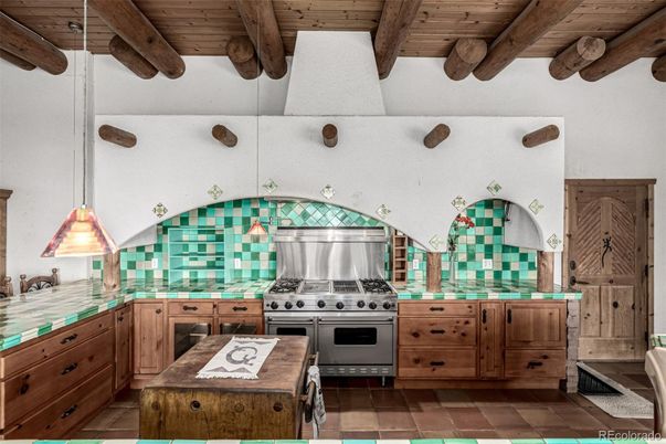 Interior, Kitchen, Pendant Lights, Stainless Steel Appliances, Wooden Beams, Wooden Ceilings