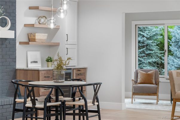 Dining room, Interior, Wood Texture Flooring