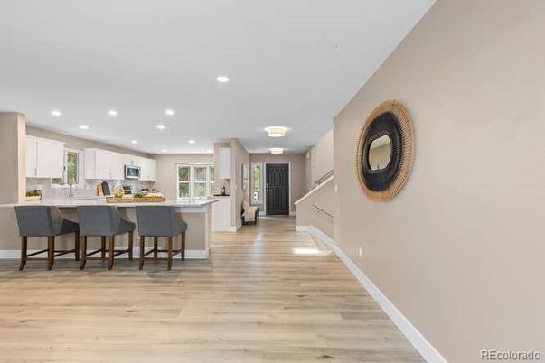 Interior, Kitchen, Recessed Lighting, Wood Texture Flooring