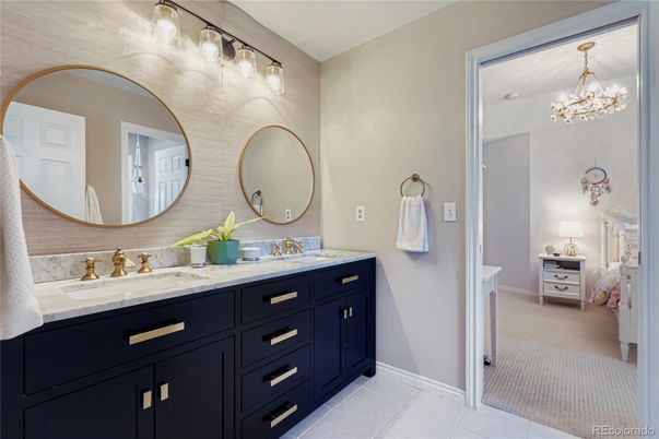 Bathroom, Chandelier, Dual Sink Vanities, Interior