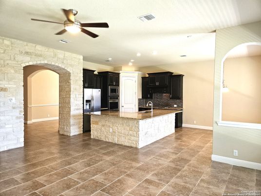 Interior, Kitchen, Recessed Lighting, Stone Walls