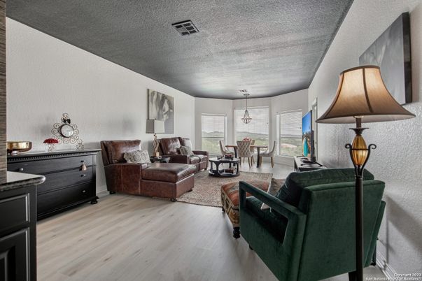 Dining room, Interior, Living room, Pendant Lights, Wood Texture Flooring