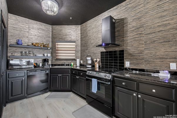 Interior, Kitchen, Stone Walls, Wood Texture Flooring