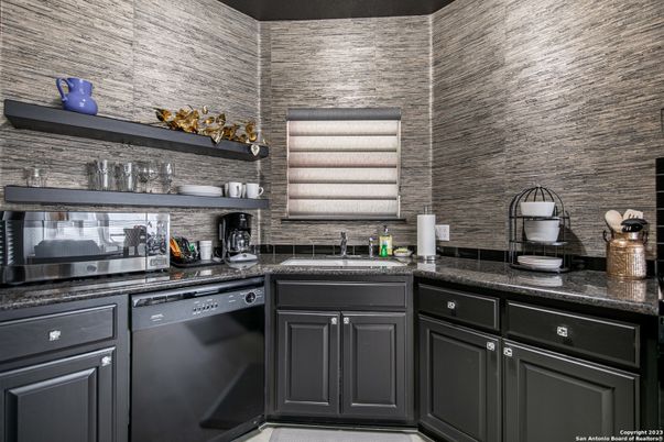 Interior, Kitchen, Stainless Steel Appliances, Stone Walls