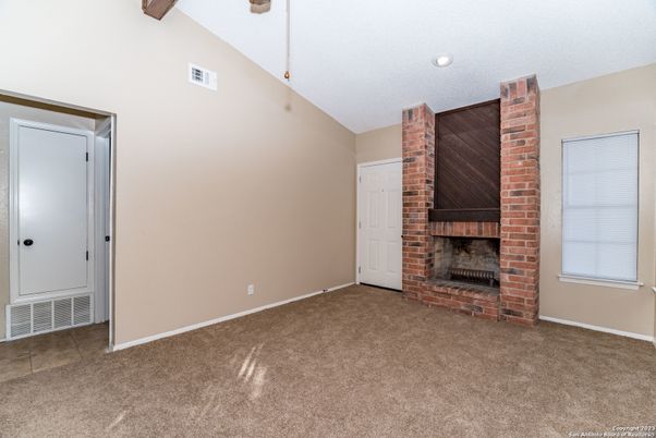 Empty room, Fireplace, Interior, Recessed Lighting