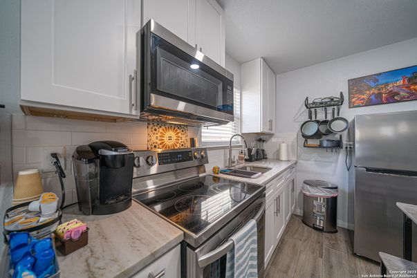 Interior, Kitchen, Stainless Steel Appliances, Wood Texture Flooring