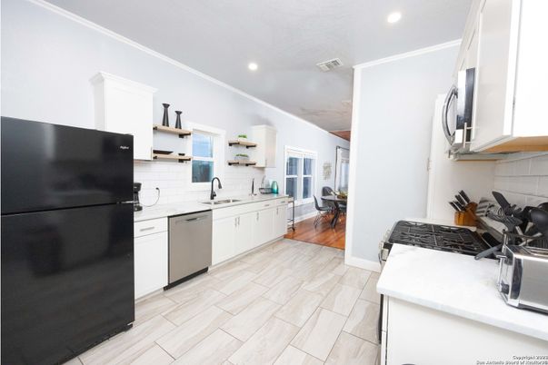 Interior, Kitchen, Recessed Lighting, Wood Texture Flooring