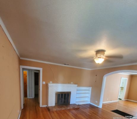 Empty room, Fireplace, Interior, Wood Texture Flooring