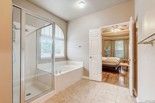 Bathroom, Bedroom, Glass Shower, Interior, Wood Texture Flooring