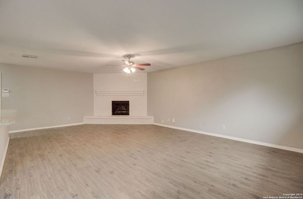 Empty room, Fireplace, Interior, Wood Texture Flooring