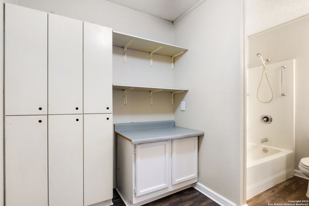 Bathroom, Interior, Walk-in Closets, Wood Texture Flooring