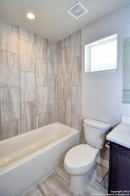 Bathroom, Interior, Recessed Lighting, Wood Texture Flooring