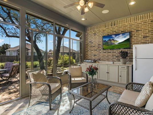 Interior, Living room, Recessed Lighting, Stone Walls, Sun Room