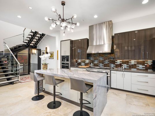 Interior, Kitchen, Pendant Lights, Recessed Lighting, Stainless Steel Appliances