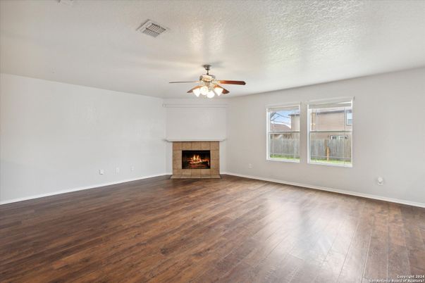 Empty room, Fireplace, Interior, Wood Texture Flooring