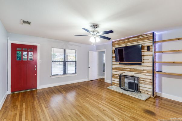 Empty room, Fireplace, Interior, Wood Texture Flooring